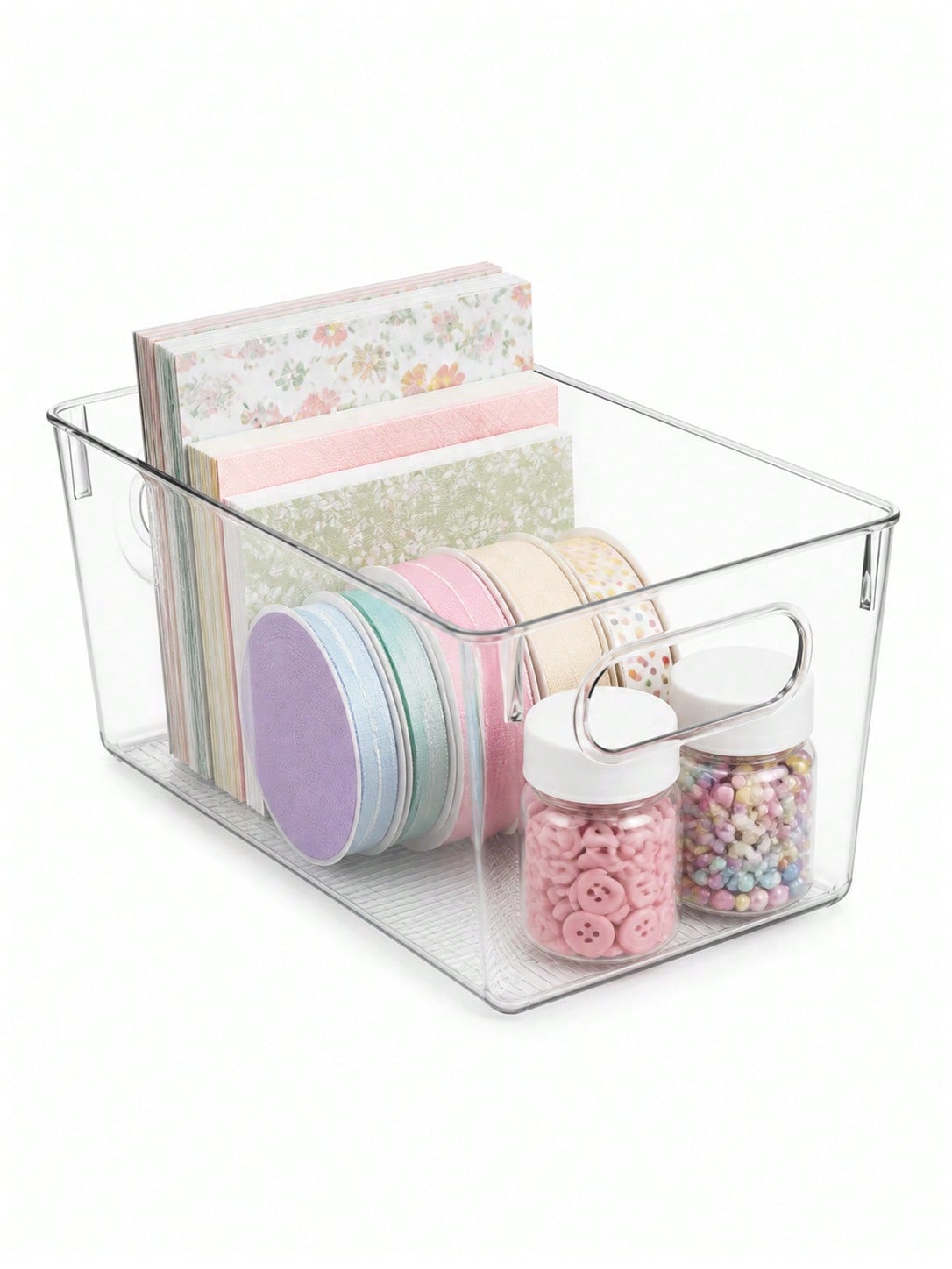 Home Office Freelancer - 8-Pack Clear Storage Bins with Handles,