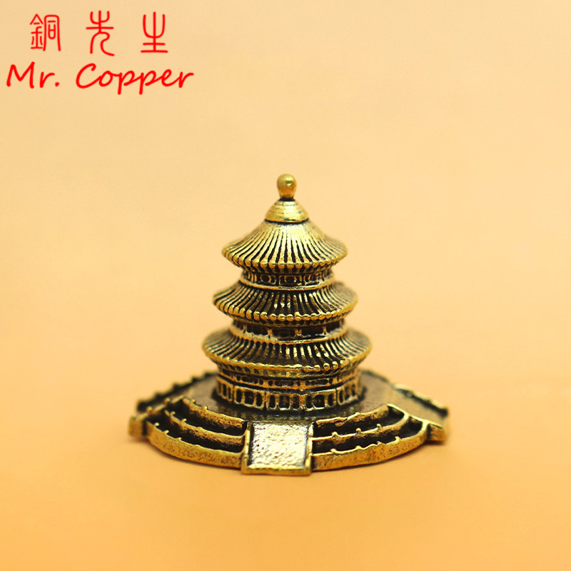 Home Office Architecture - Brass Temple Architecture Figurine World Famous