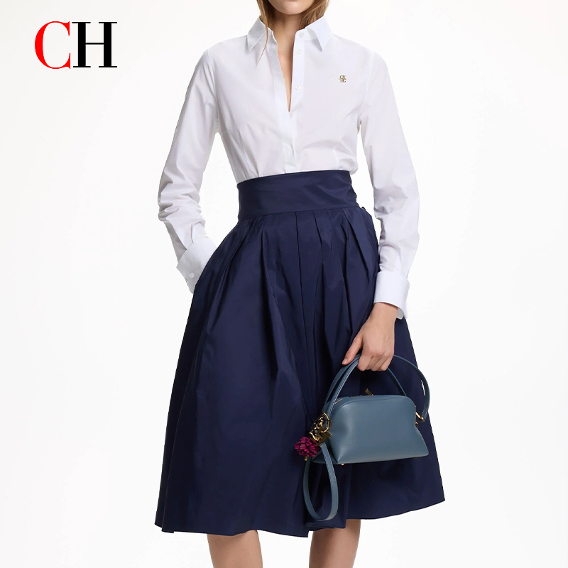 Home Office Logo - CH Women Elegant White Lapel Shirt