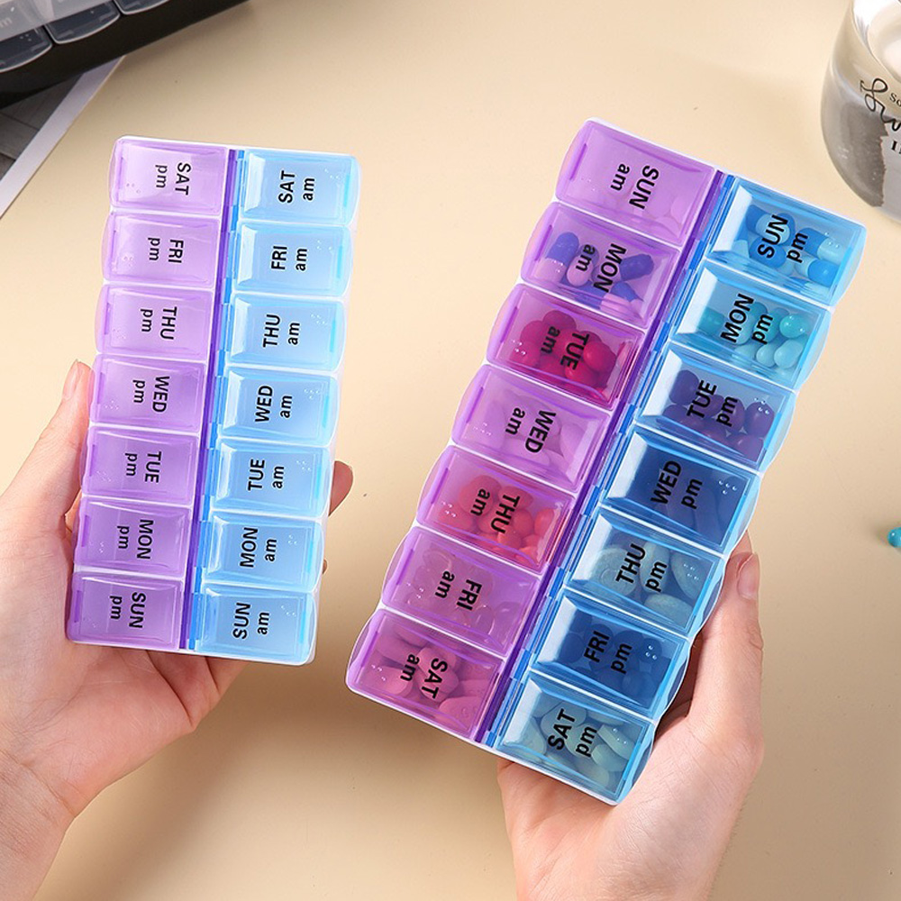 Home Office Setup - 14 Compartments Independent Pill Case Portable