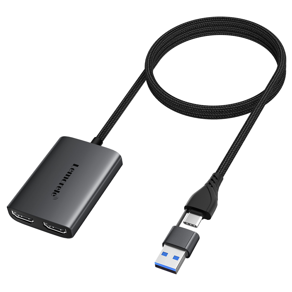Home Office For Mac - Lemorele Dual HDMI Adapter 4K Type