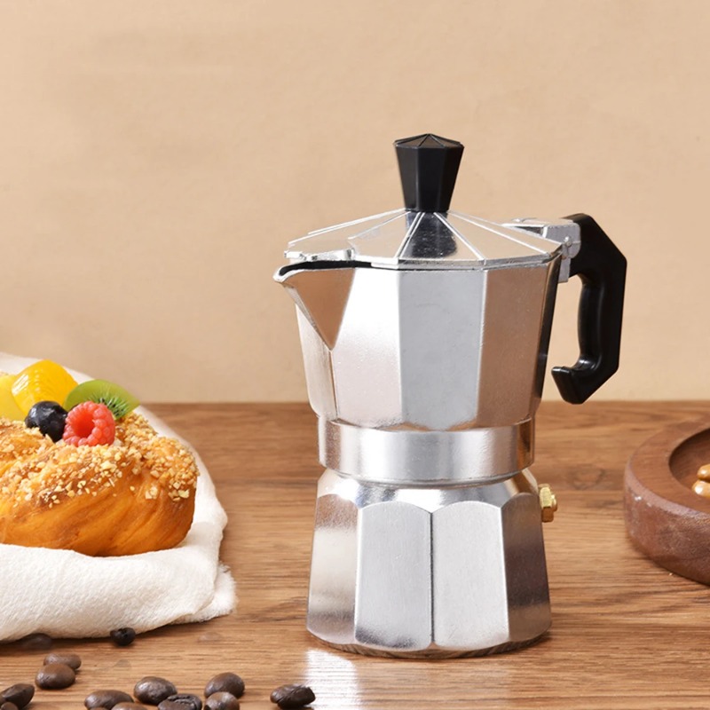Home Office Moka - Portable Octagonal Aluminum Moka Pot Italian