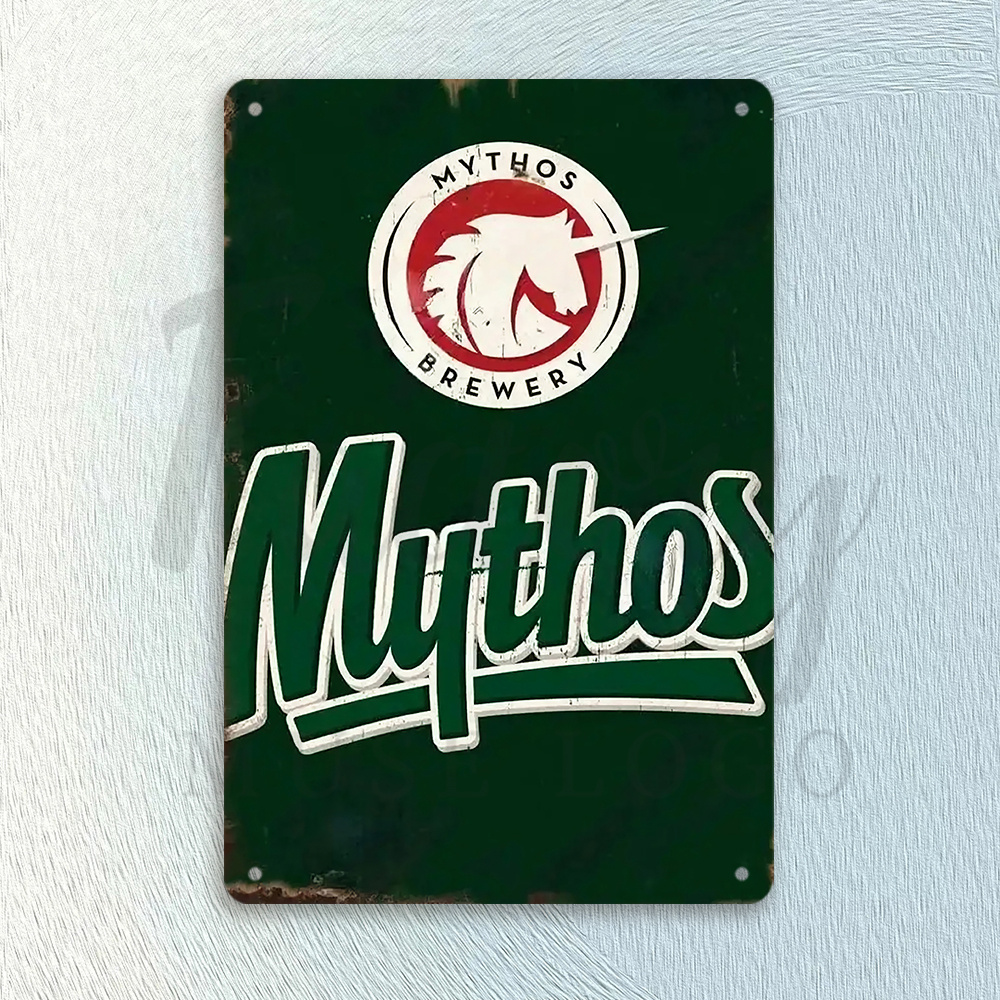 Home Office Logo - Mythos Brewery Vintage Metal Tin Sign