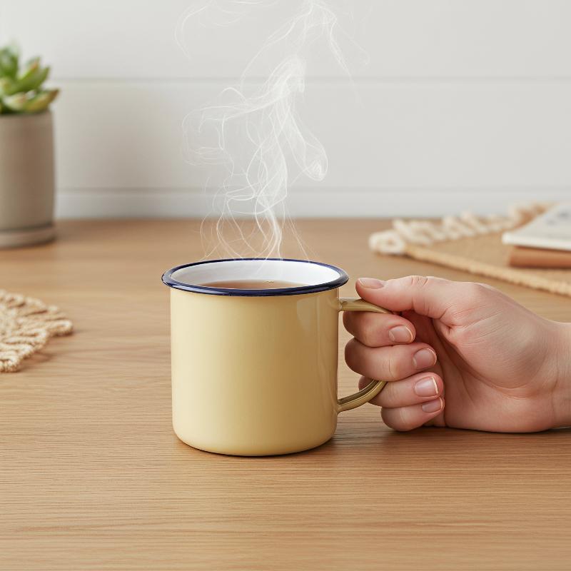 Home Office Logo - Enamel Coffee Mugs Shatterproof Custom Personalized