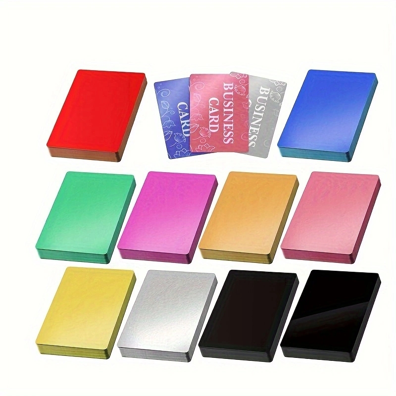 Home Office Logo - 50Pcs/Set Portable Metal Business Card Colored