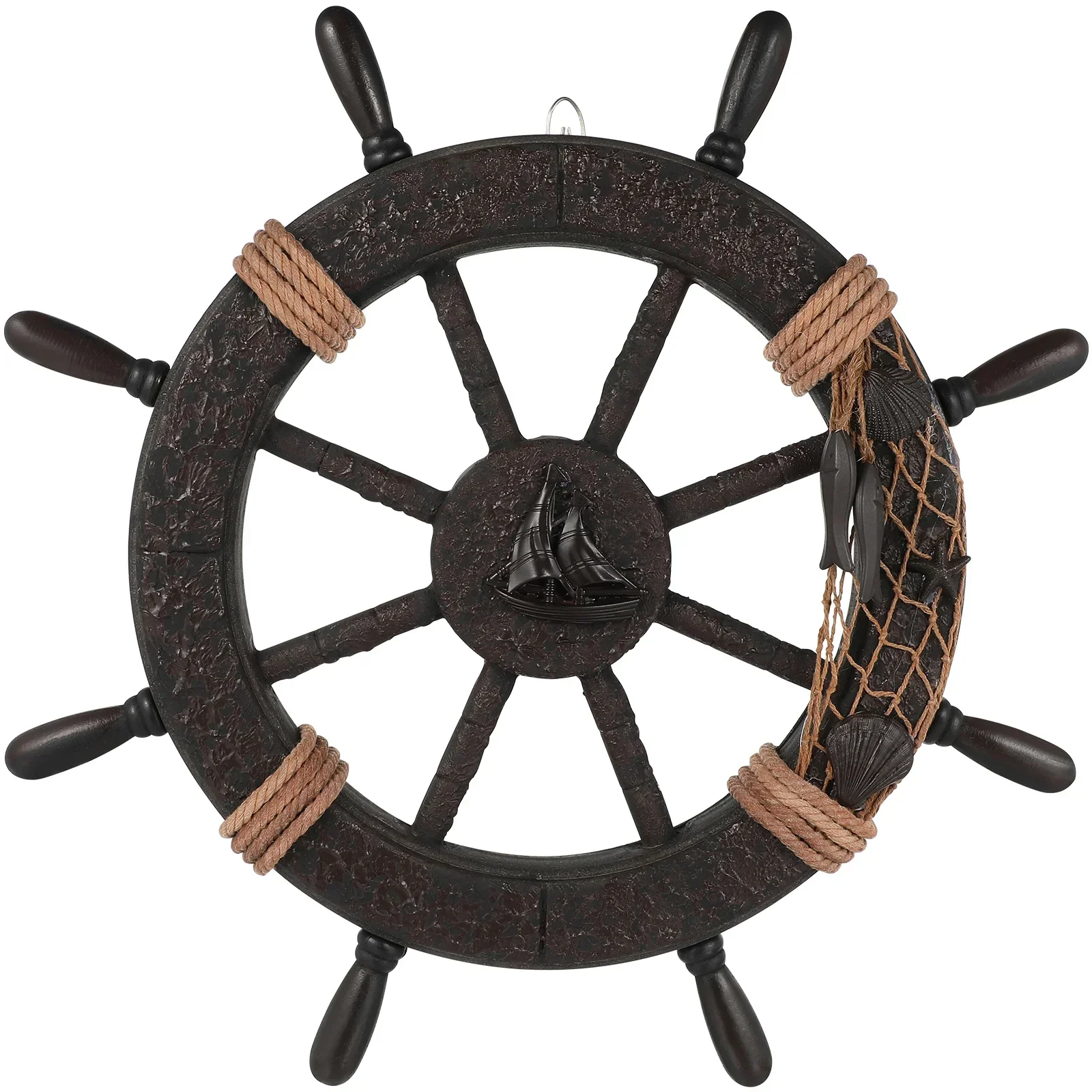 Home Office Architecture - Mediterranean Boat Steering Wheel Home Decor