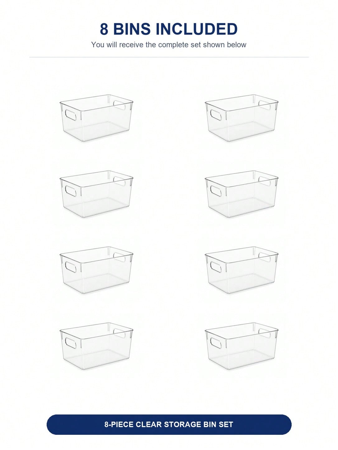 8-Pack Clear Storage Bins with - Home Office Freelancer recension och pris