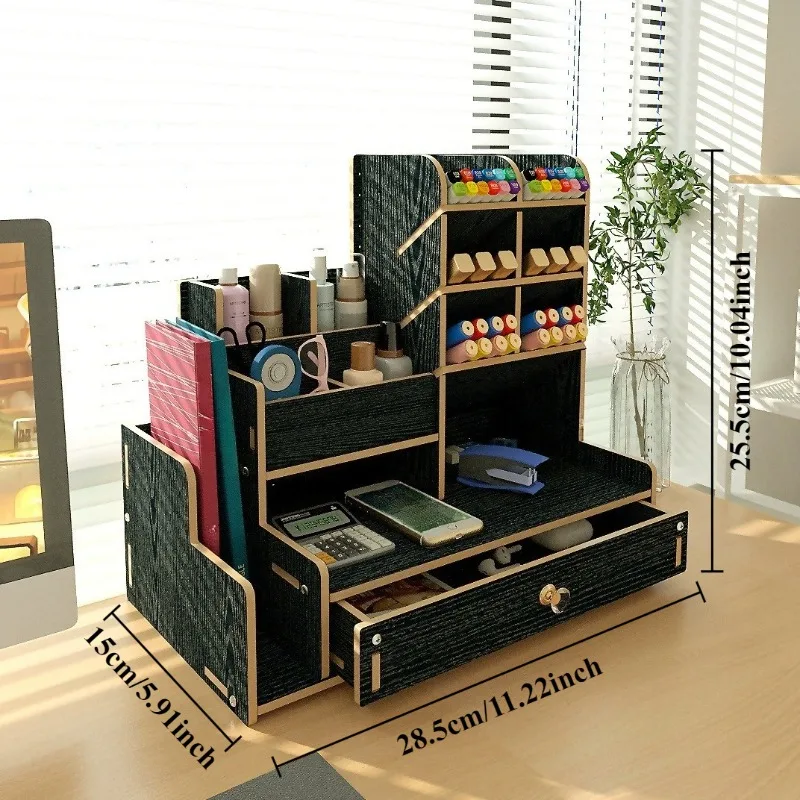 Wooden Pen Holder Desktop Orga - Home Office Freelancer recension och pris