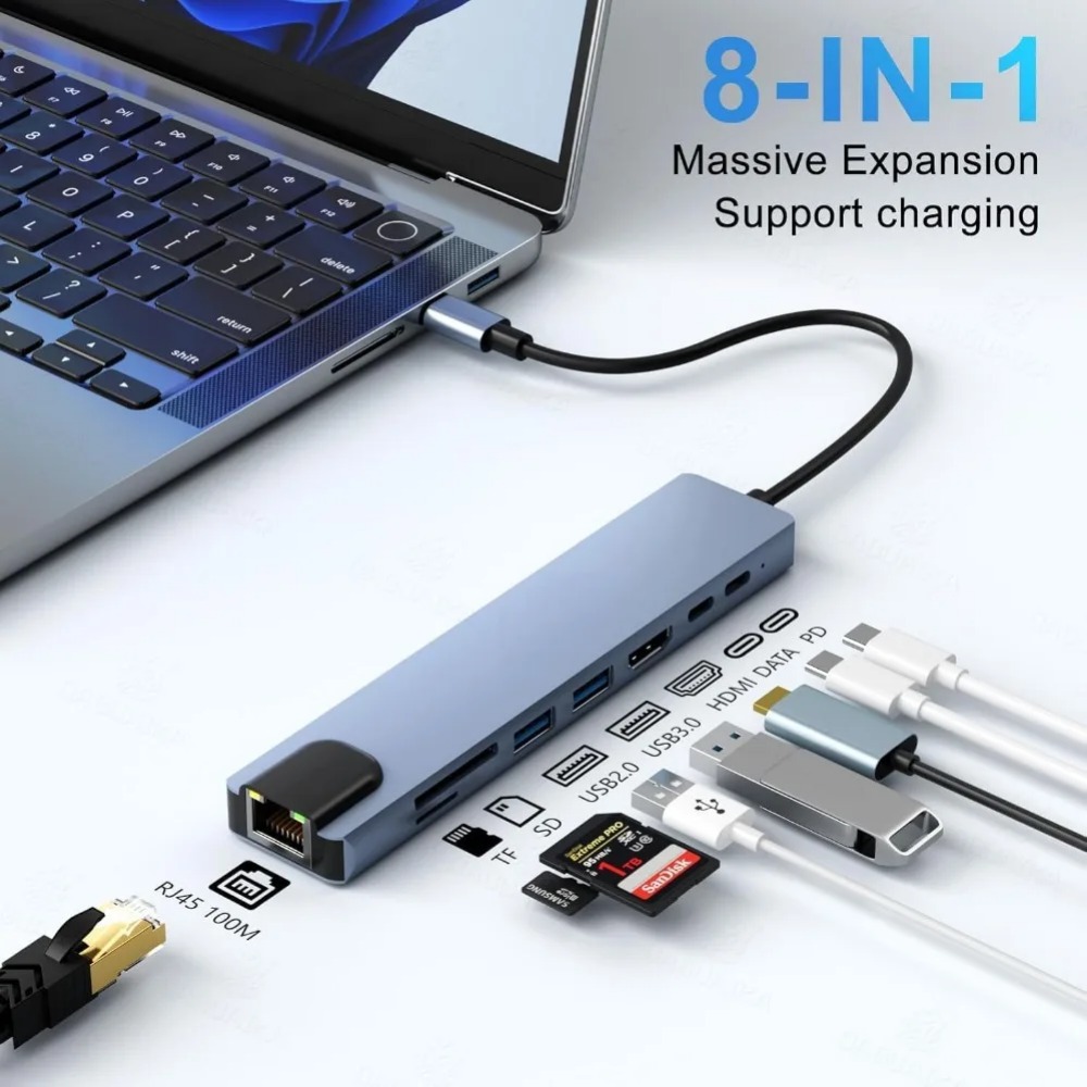 USB C Hub 8/7 in 1 4K HDMI Ada - Home Office For Mac recension och pris