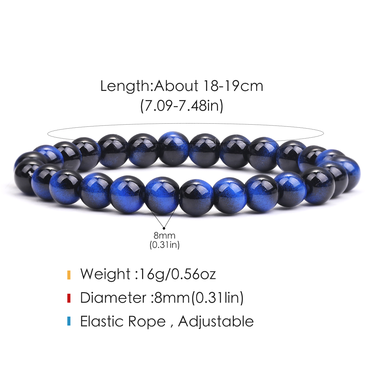 8mm Natural Symbolic Bracelet  - Home Office Logo recension och pris
