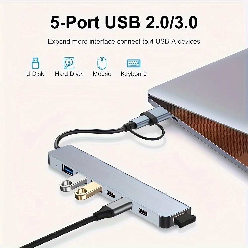 2 In 1 USB3.0 Hub 7 Port Type  - Home Office For Mac recension och pris