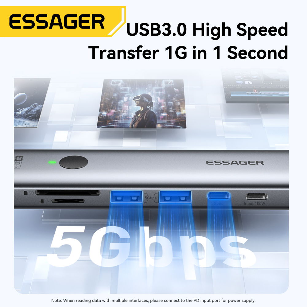 Essager USB C HUB 4K 7-in-1 Ty - Home Office For Mac recension och pris