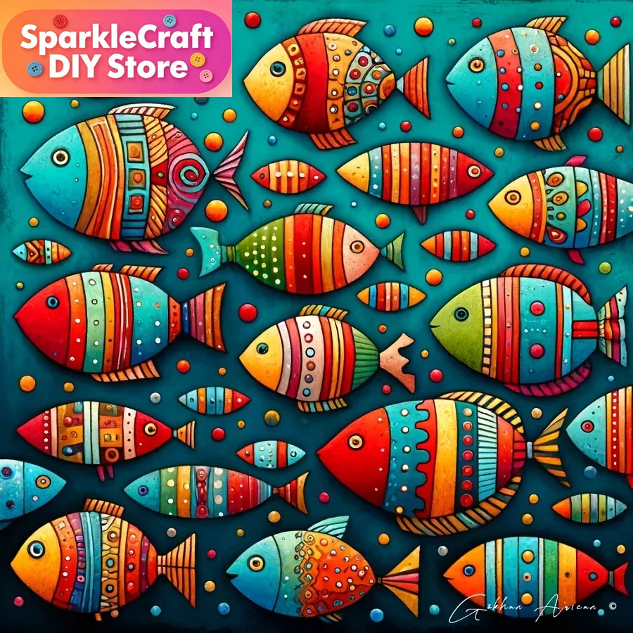 Colorful Whimsical Fish School - Home Office Setup recension och pris